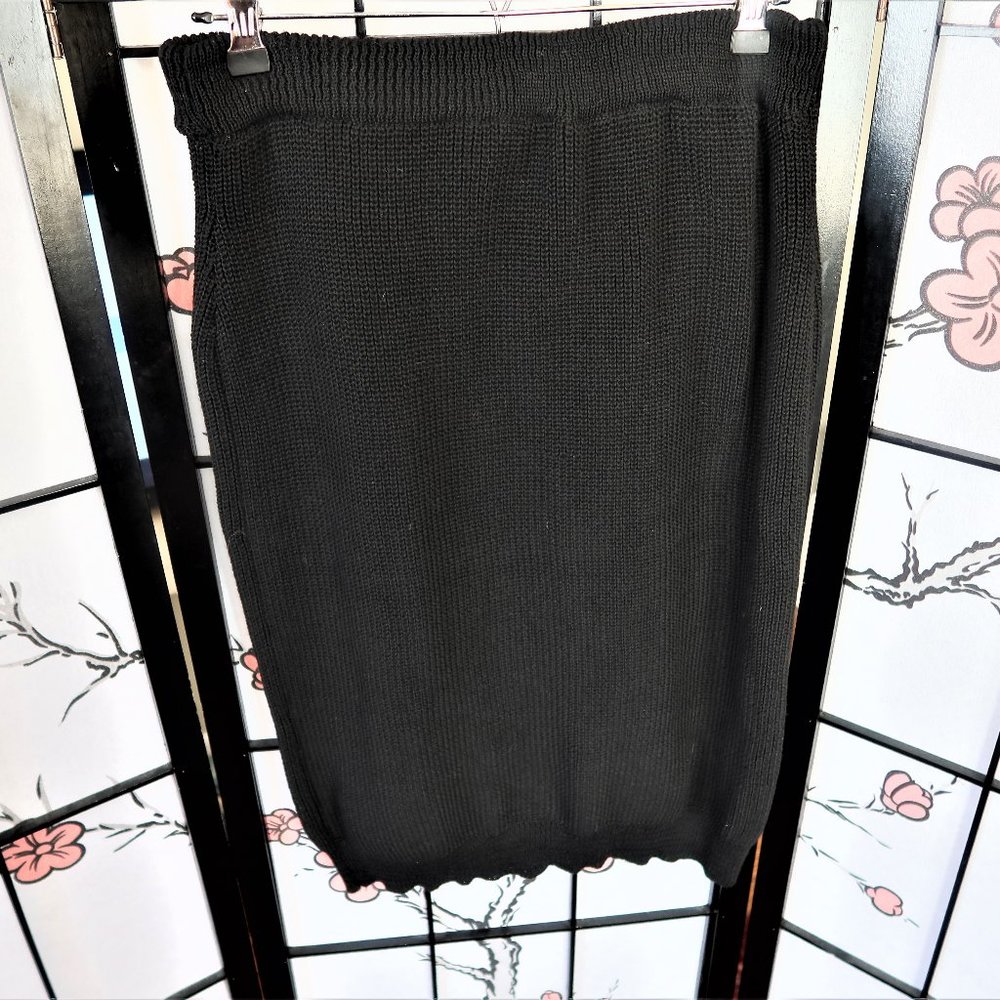 Black Knit Pencil Skirt